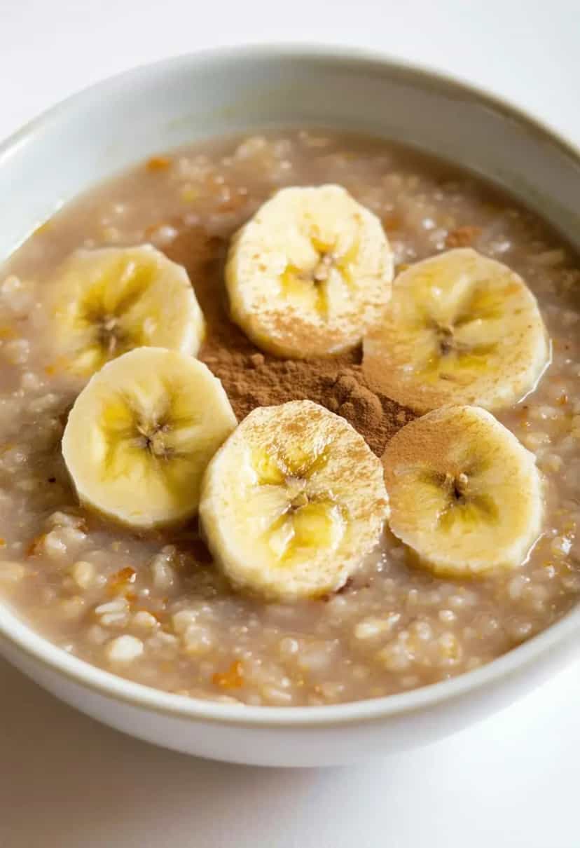 Foto deliciosa de Mingau de Aveia com Banana pronta para servir - Aveia
