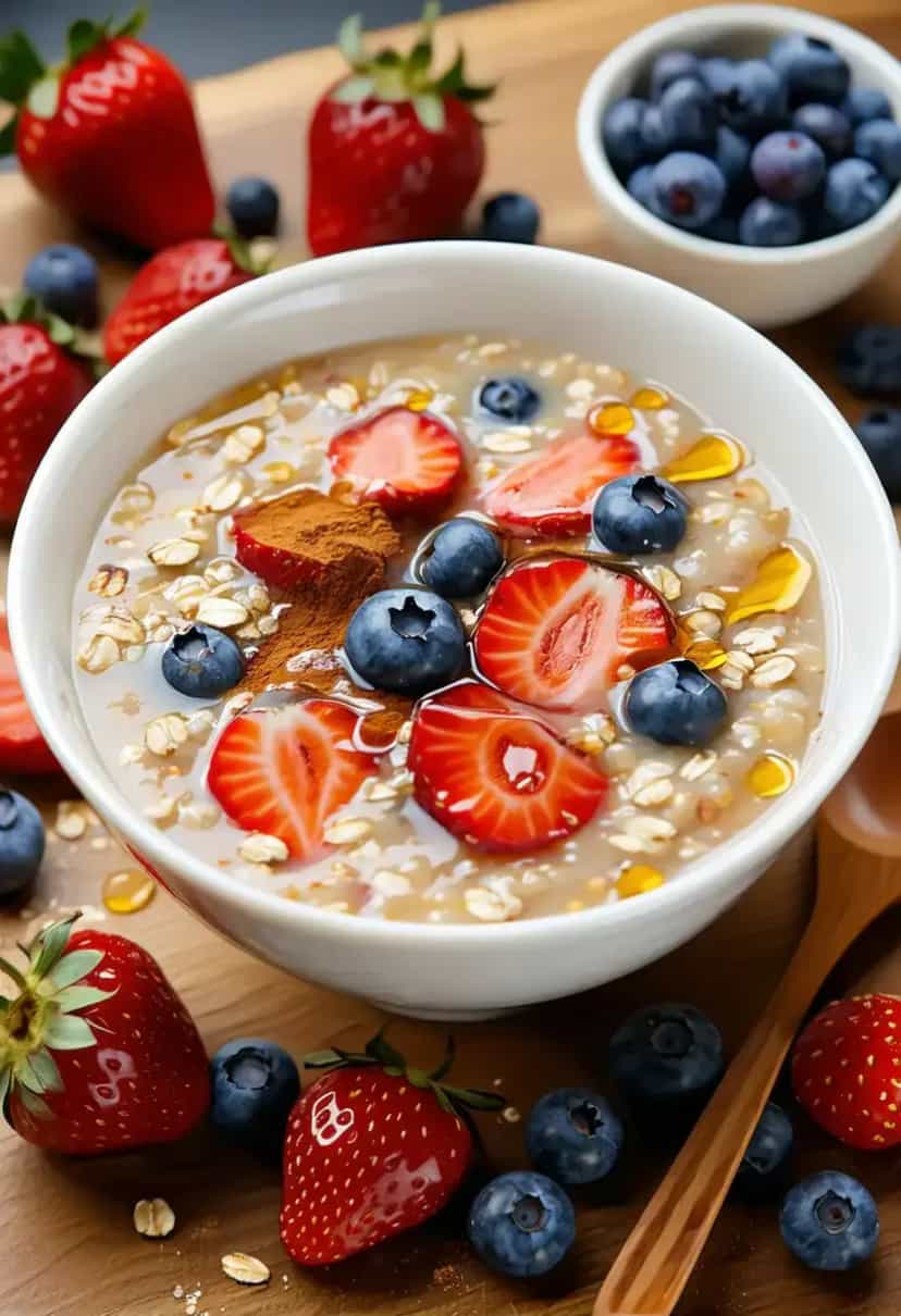 Foto deliciosa de Mingau de Aveia Cremoso pronta para servir - Aveia