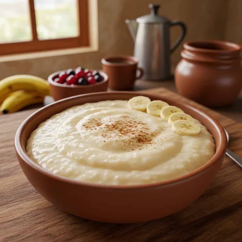 Foto deliciosa de Mingau ou papa de maizena pronta para servir - Outras Receitas
