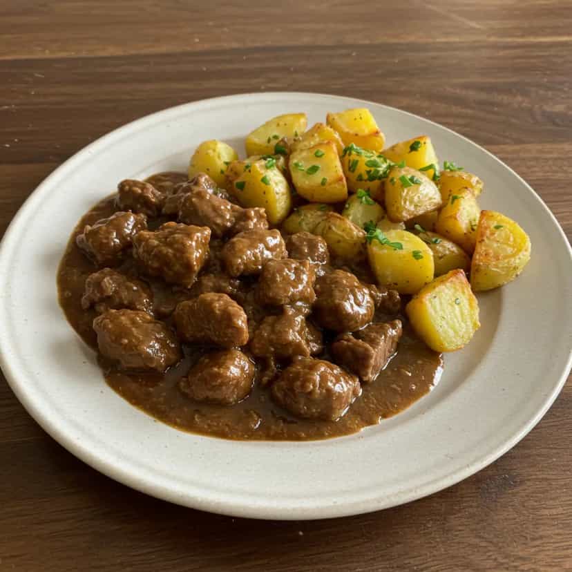 Foto deliciosa de Miúdos de Frango ao Molho de Vinho Tinto pronta para servir - Carnes & Frango