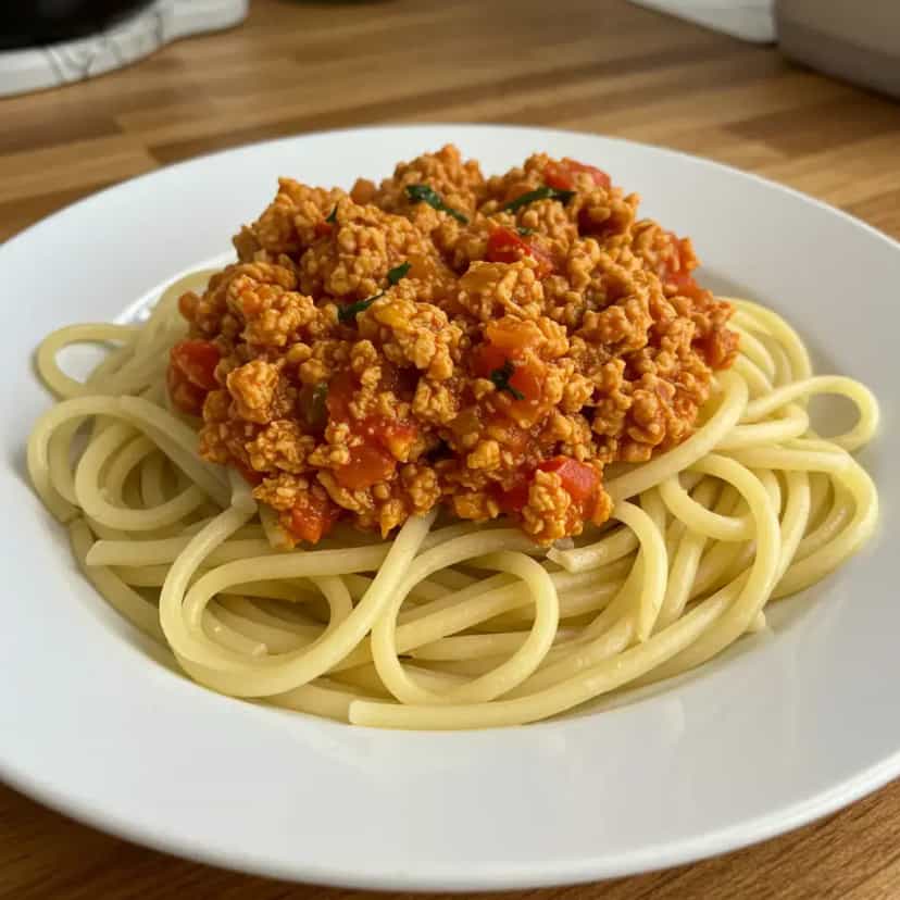 Foto deliciosa de Molho Bolonhesa Maravilhoso de Soja pronta para servir - Massas & Macarrão