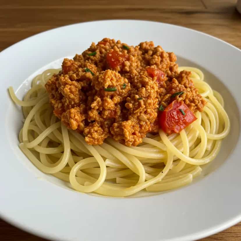 Foto deliciosa de Molho Bolonhesa Maravilhoso de Soja pronta para servir - Massas & Macarrão