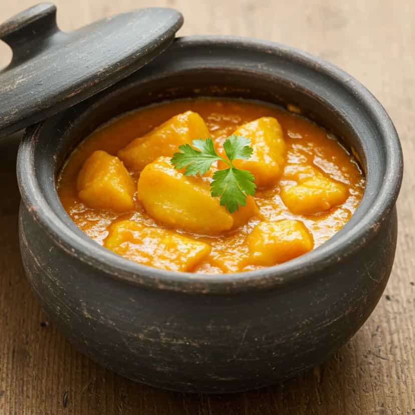 Foto deliciosa de Moqueca Capixaba de Banana-da-terra pronta para servir - Pratos Brasileiros Icônicos