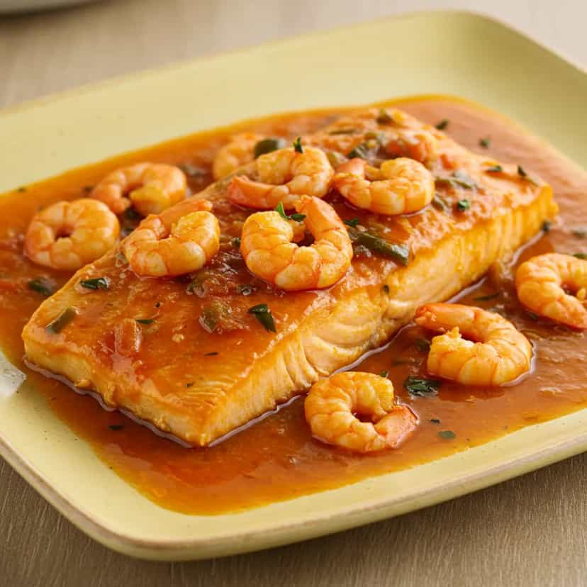 Foto deliciosa de Moqueca de Peroá com Coentro e Cheiro Verde pronta para servir - Peixes & Frutos do Mar