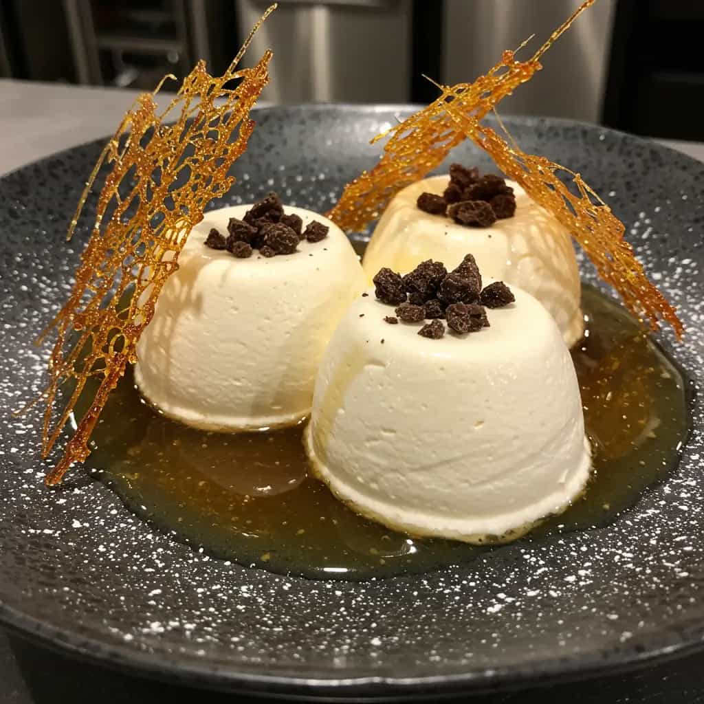 Mousse de Chocolate Branca com Creme de Baunilha e Açafrão