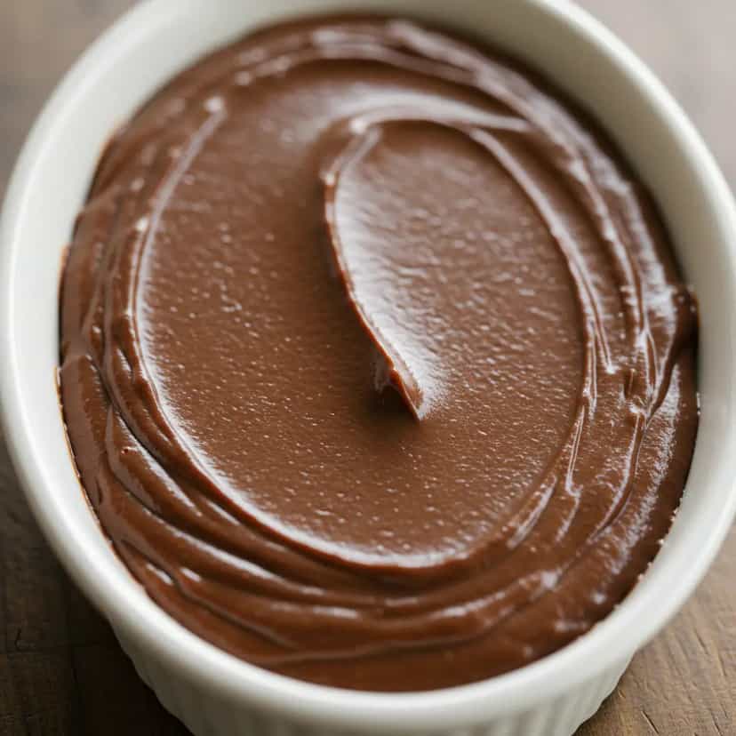Foto deliciosa de Mousse de Cupuaçu com Ganache de Chocolate pronta para servir - Pudins & Cremes