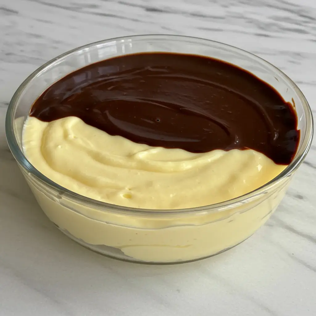 Mousse de Maracujá com Cobertura Cremosa de Chocolate