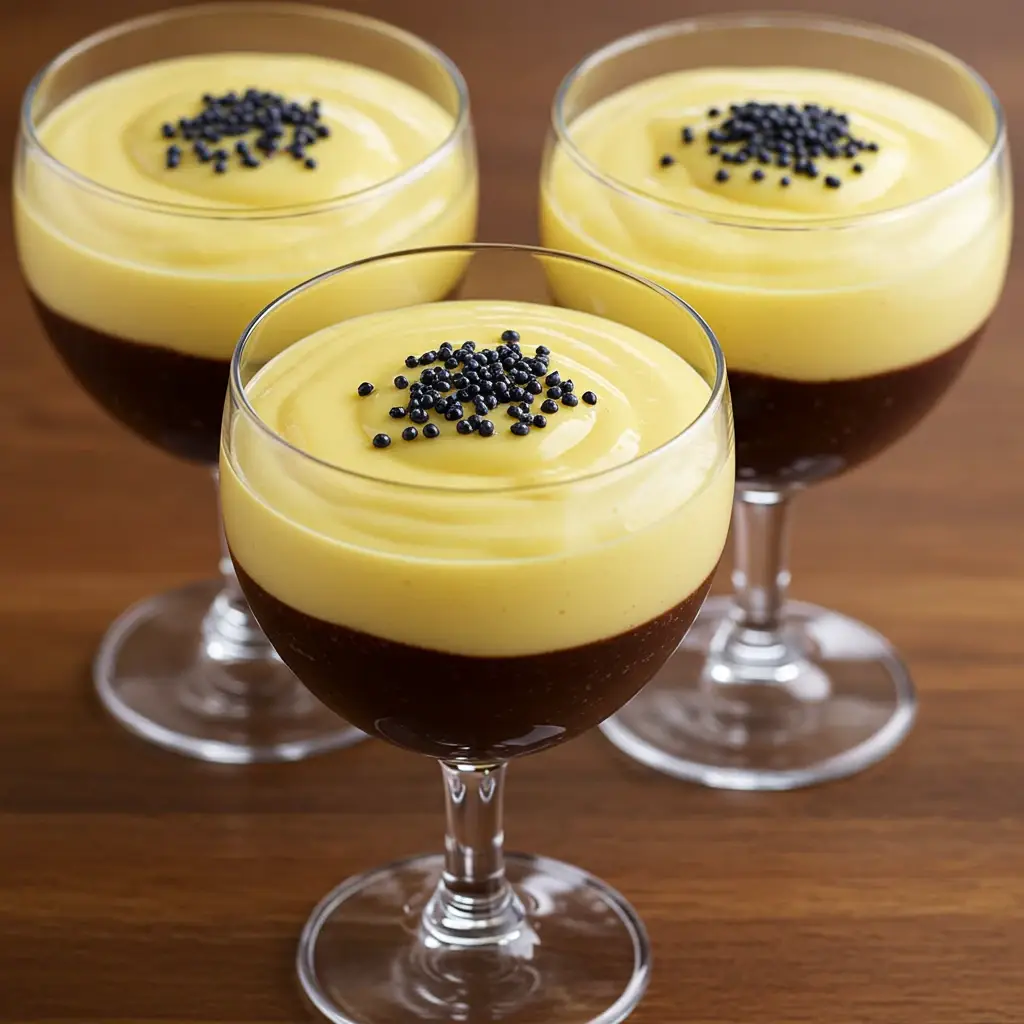 Mousse de Maracujá com Cobertura de Chocolate