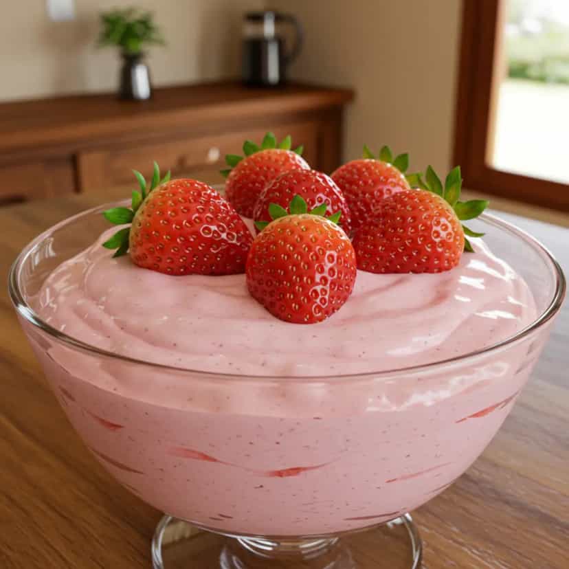 Foto deliciosa de Mousse de Morango By (O Nanica) pronta para servir - Doces Gelados & Sorvetes