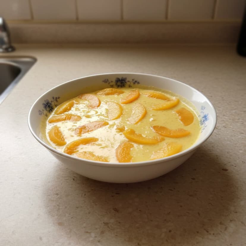 Mousse de Pêssego com Camada de Gelatina