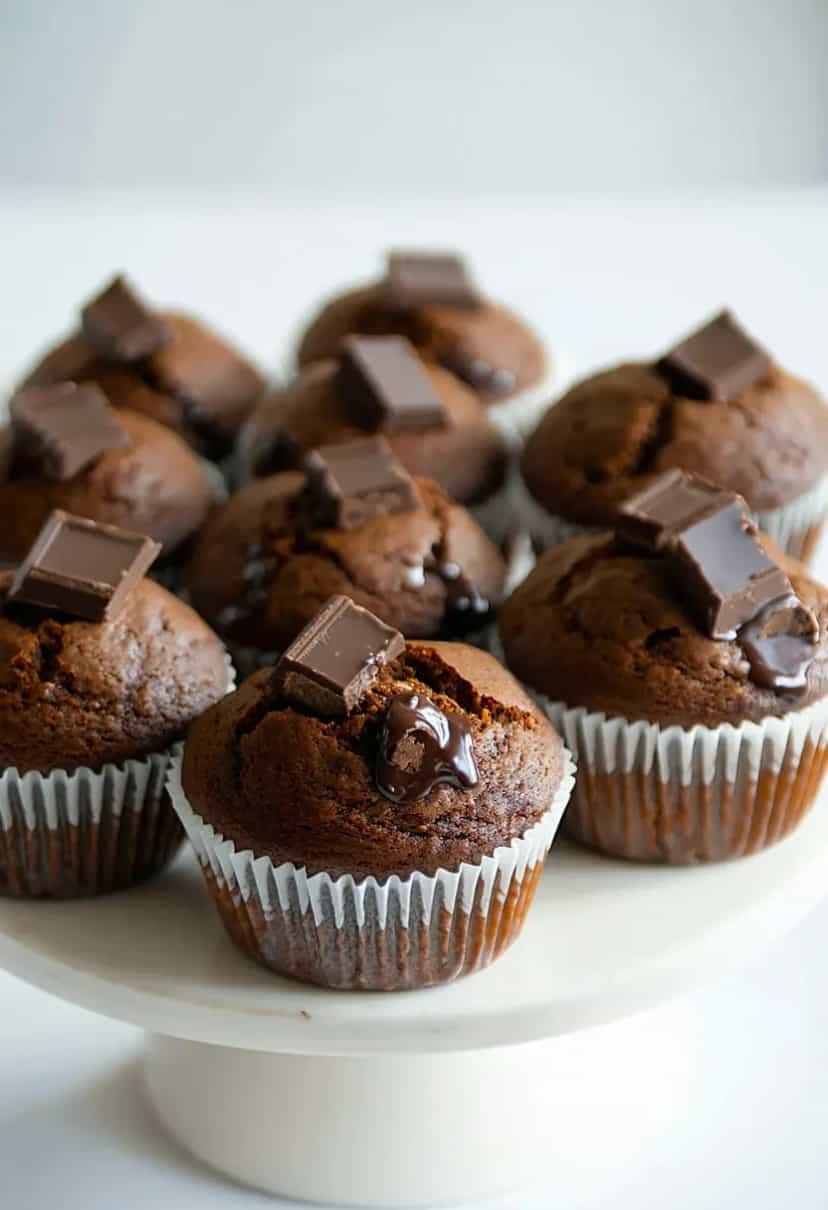 Foto deliciosa de Muffin Low Carb de Chocolate pronta para servir - Low Carb