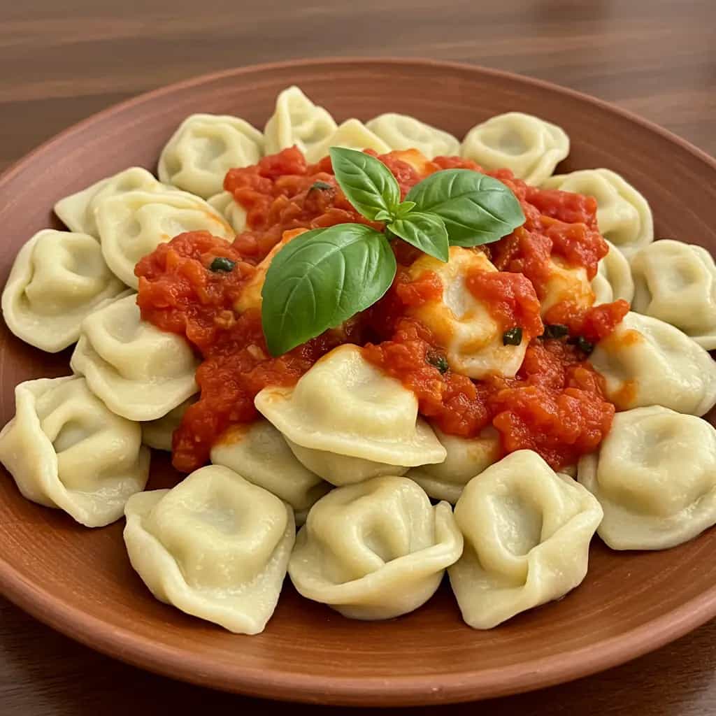 Nhoque de Batata Salsa com Molho de Tomate e Manjericão