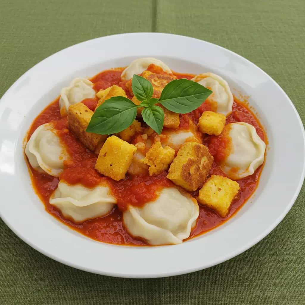 Nhoque de Mandioca com Ragu de Carne Seca e Queijo Coalho