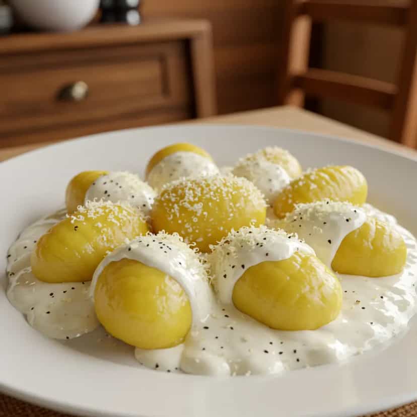 Foto deliciosa de Nhoque famoso da dona Sandra (acompanha molho branco) pronta para servir - Massas & Macarrão