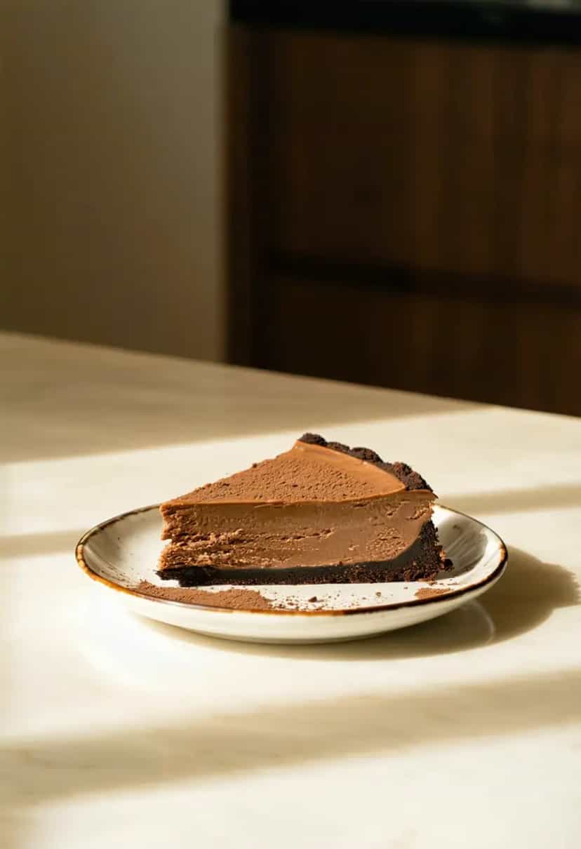 Foto deliciosa de Cheesecake de Chocolate Sem Forno pronta para servir - Sem Assar