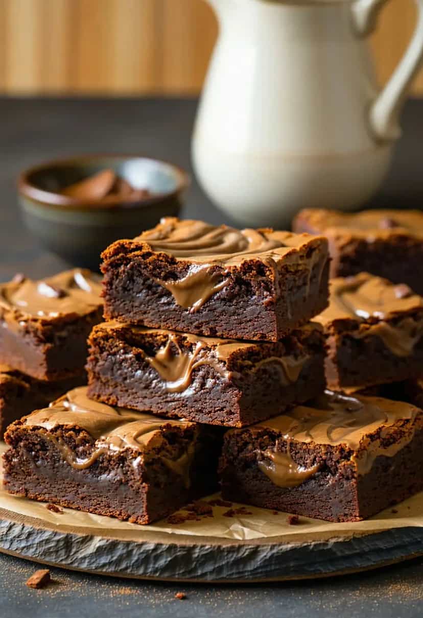 Foto deliciosa de Brownies com Nutella pronta para servir - Brownies & Cookies