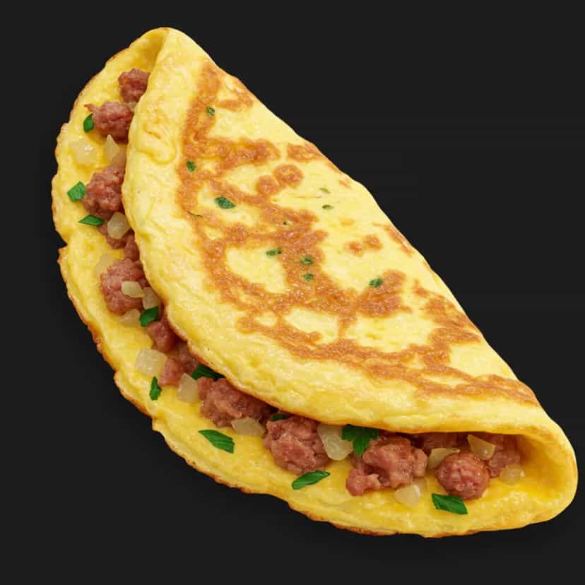 Foto deliciosa de Omelete de Calabresa pronta para servir - Ovos