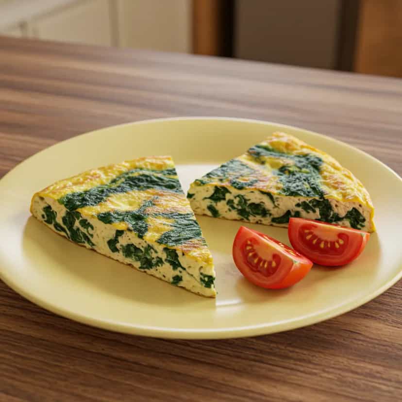 Foto deliciosa de Omelete de Espinafre pronta para servir - Ovos