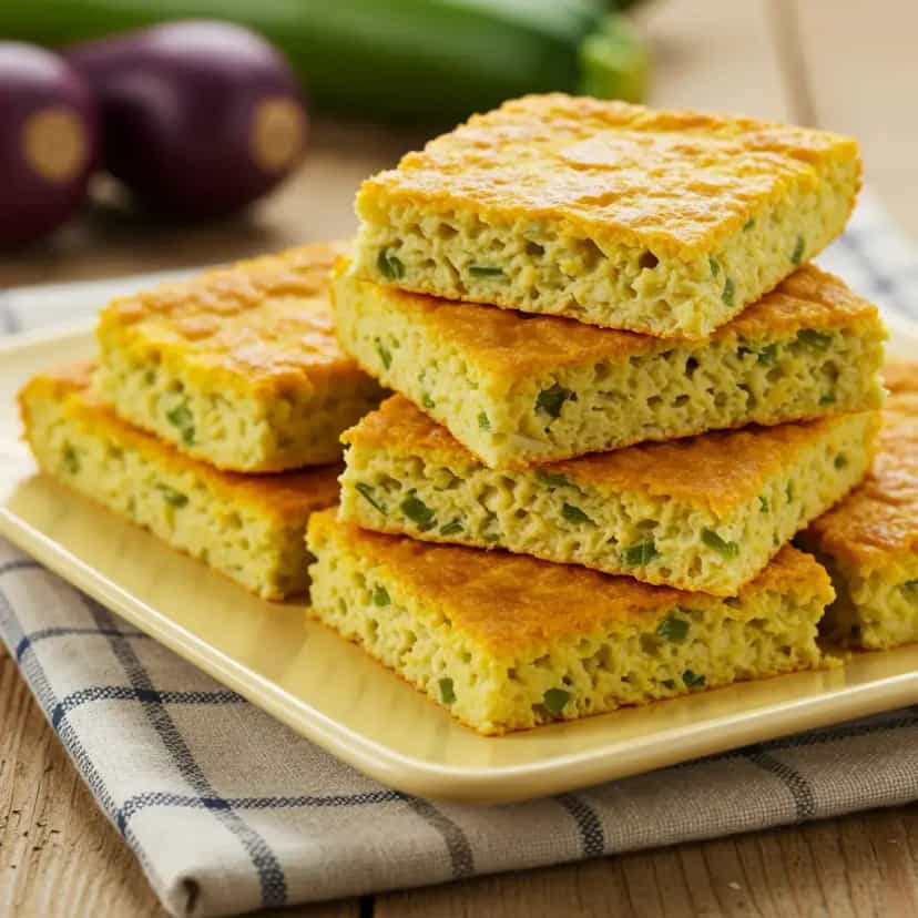 Foto deliciosa de Omelete de Forno com Presunto e Mussarela pronta para servir - Brunch