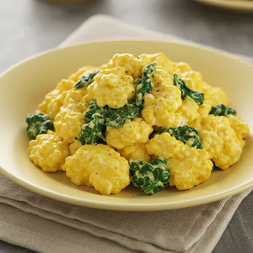 Foto deliciosa de Ovos Mexidos com Escarola: Uma Receita Rápida e Deliciosa pronta para servir - Ovos