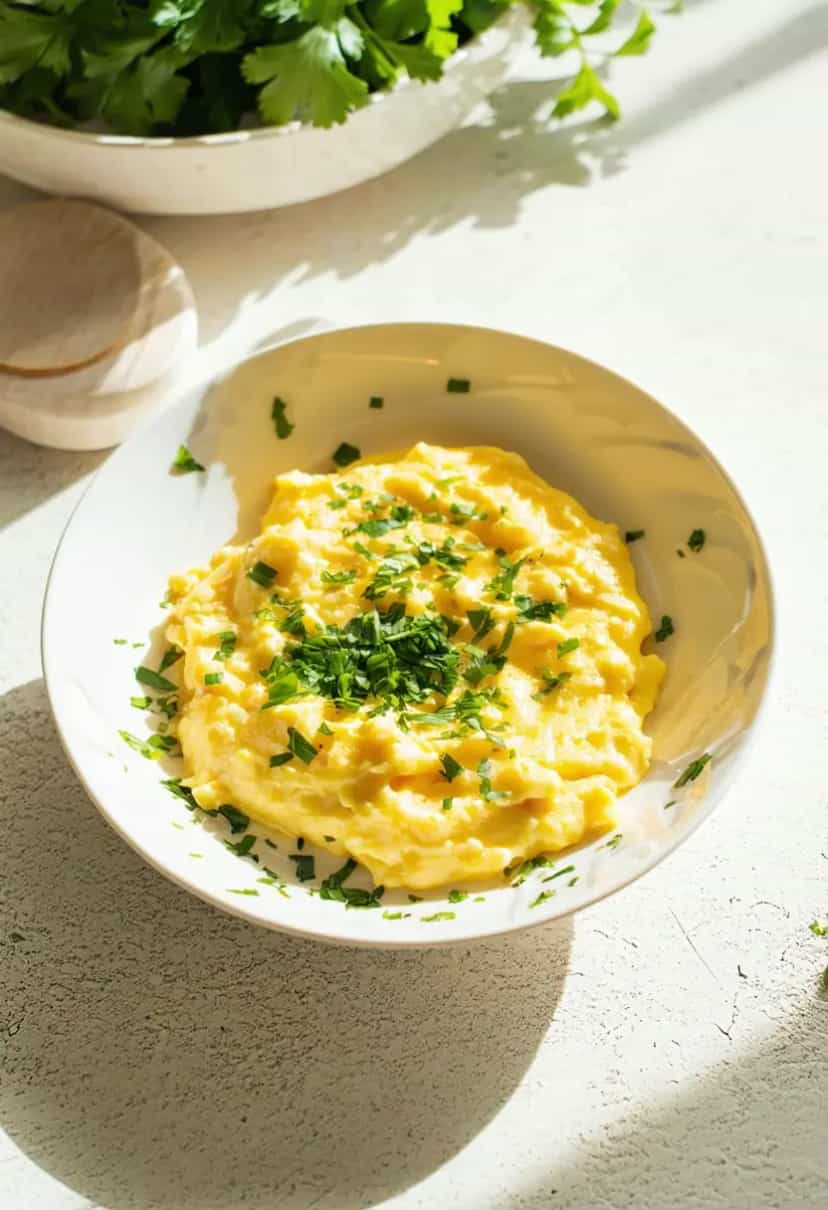 Foto deliciosa de Ovos Mexidos Cremosos pronta para servir - Ovos