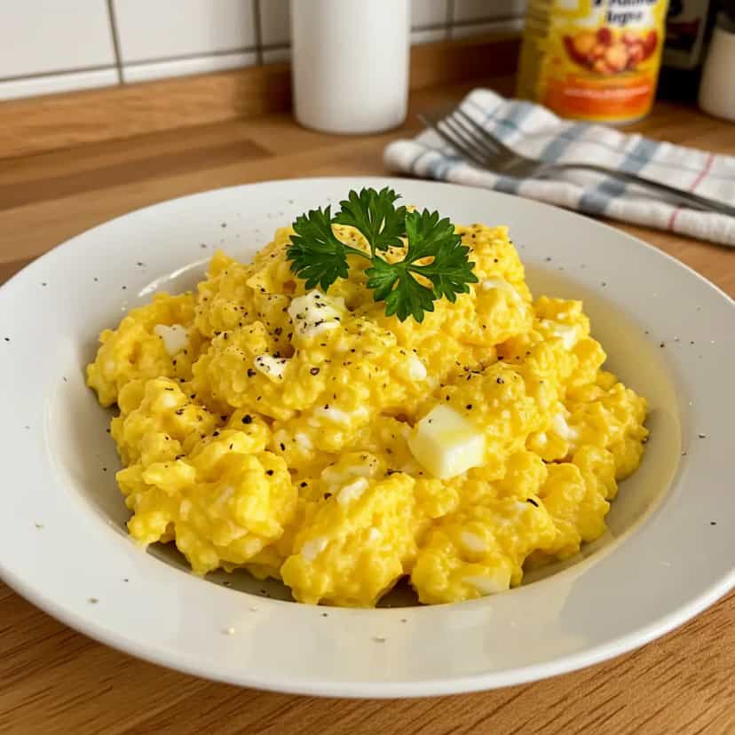 Foto deliciosa de Ovos Mexidos Rápidos no Micro-ondas pronta para servir - No Micro-ondas