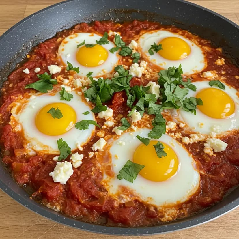 Ovos Pochés em Molho de Tomate Caseiro