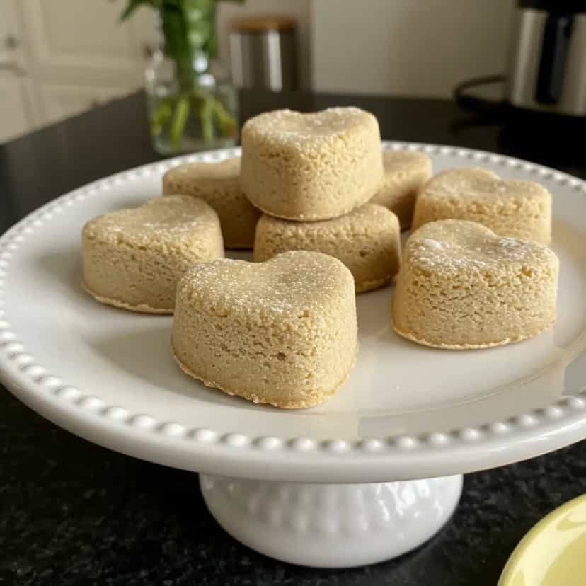 Foto deliciosa de Paçoca de Amendoim em Formato de Coração pronta para servir - Snacks Assados