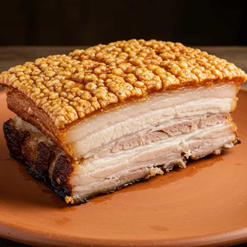 Foto deliciosa de Panceta Pururuca Crocante pronta para servir - Carnes & Frango