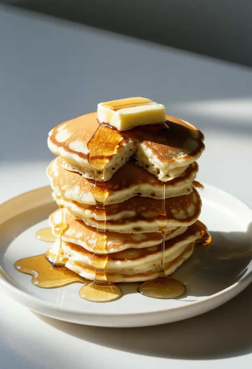 Foto deliciosa de Panqueca Americana Sem Leite pronta para servir - Panquecas & Waffles
