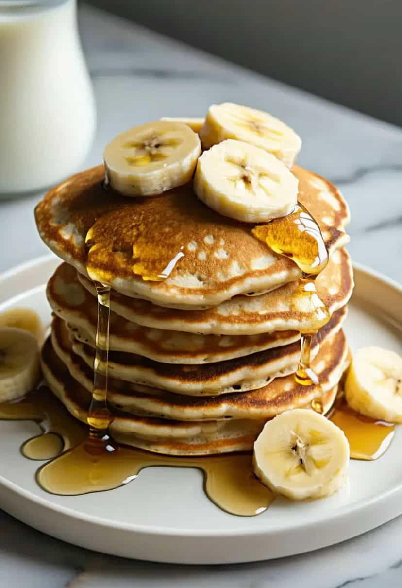 Foto deliciosa de Panqueca de Aveia com Banana pronta para servir - Panquecas & Waffles