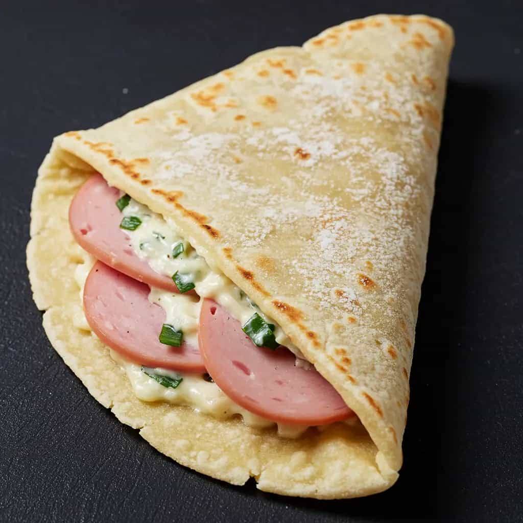 Panqueca de Blanquet de Peru com Queijo Cheddar