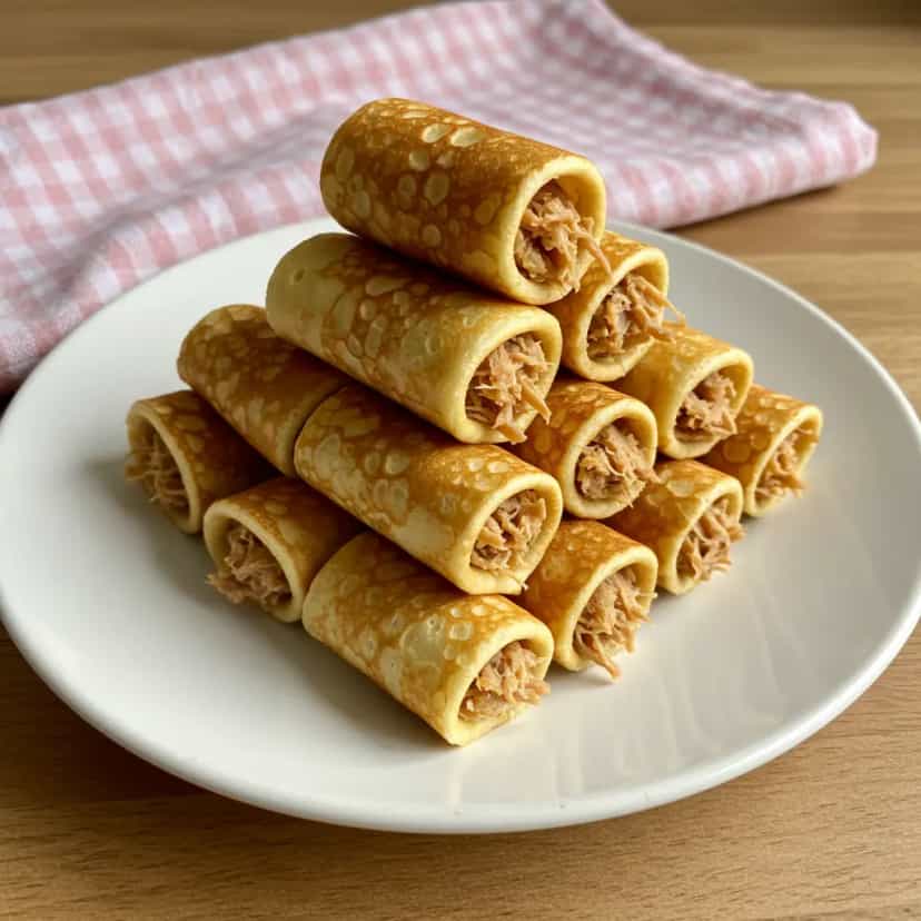 Foto deliciosa de Panqueca de Frango Recheada pronta para servir - Carnes & Frango