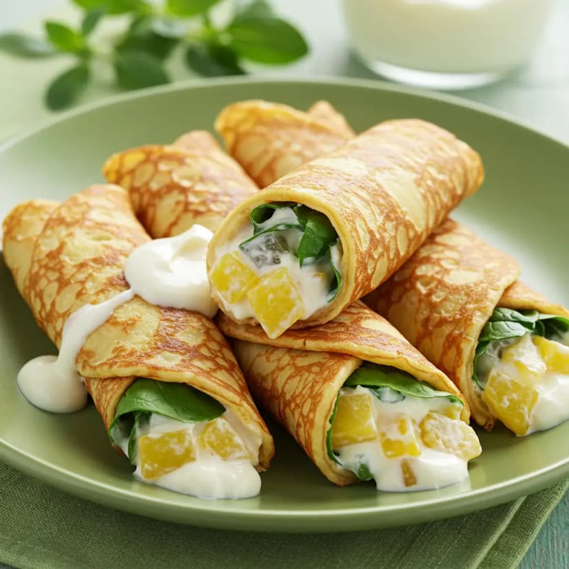 Panqueca de Pêra, Agrião e Queijo Branco