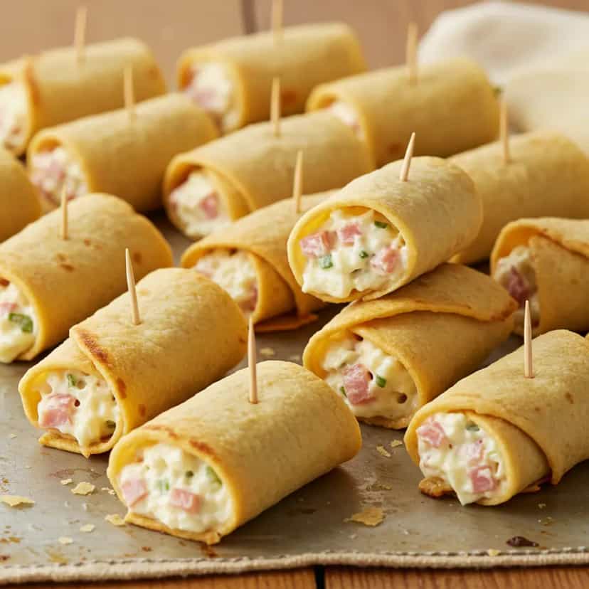 Foto deliciosa de Panquecas Recheadas de Presunto e Mussarela pronta para servir - Lanches de Padaria