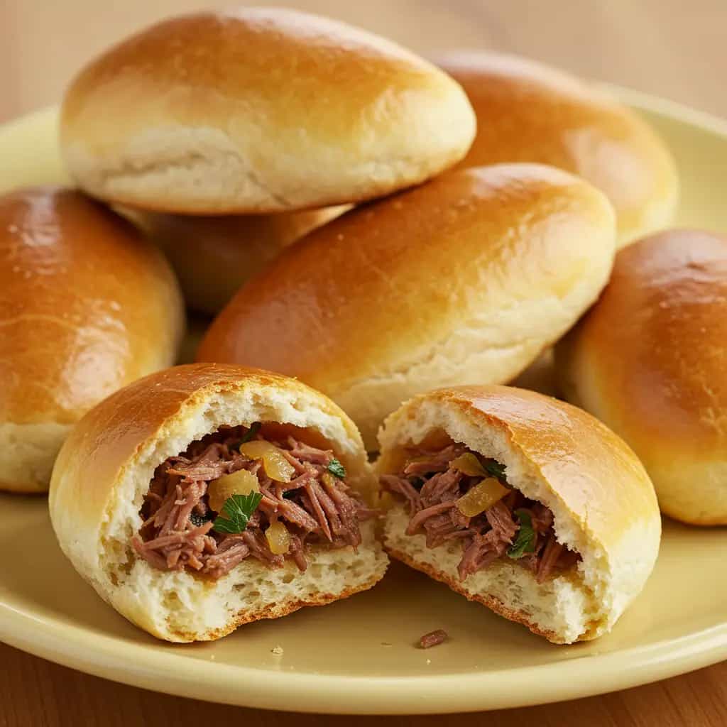 Pão de Alho Recheado com Carne-Seca Desfiada