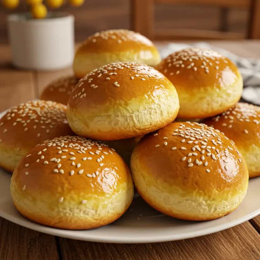 Foto deliciosa de Pão de hambúrguer (tipo do mc donalds) pronta para servir - Lanches de Padaria