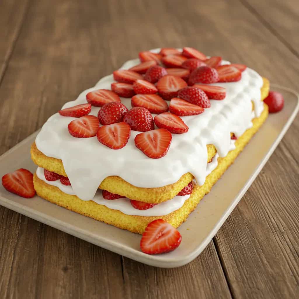 Pão-de-ló com Creme de Iogurte e Morangos: Receita Deliciosa