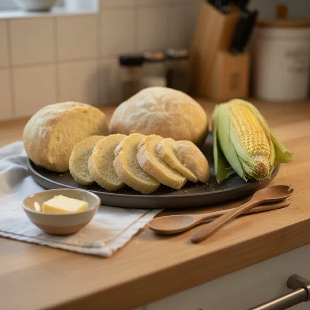 Pão de Milho com Melado e Leite de Soja