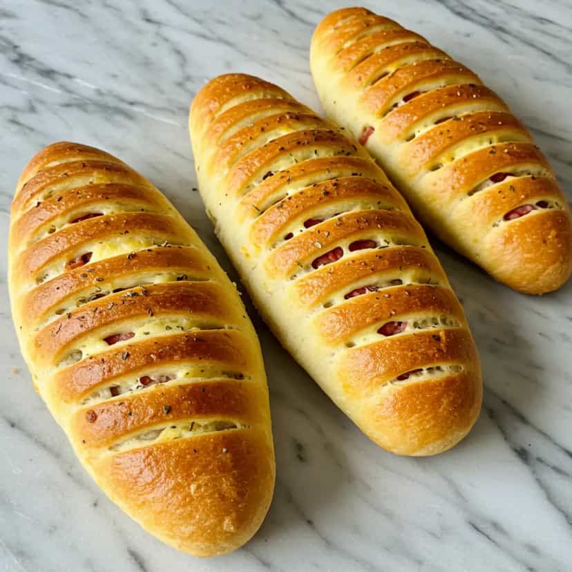 Foto deliciosa de Pão de Presunto e Mussarela pronta para servir - Lanches de Padaria