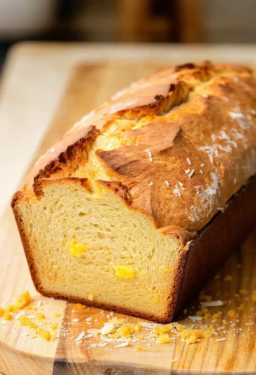Foto deliciosa de Pão Low Carb de Coco pronta para servir - Low Carb