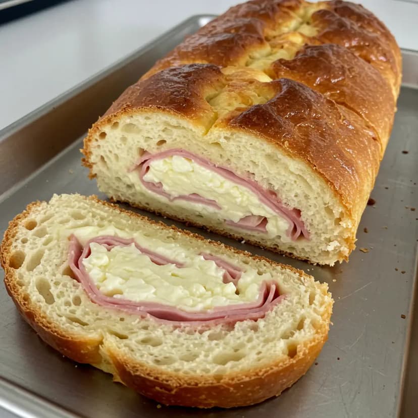 Pão Recheado com Presunto e Mussarela