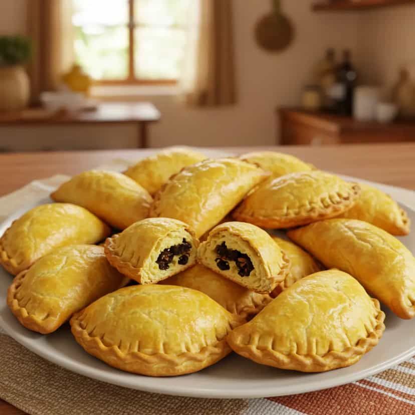 Foto deliciosa de Pastel assado feito com massa de fritar pronta para servir - Snacks Assados
