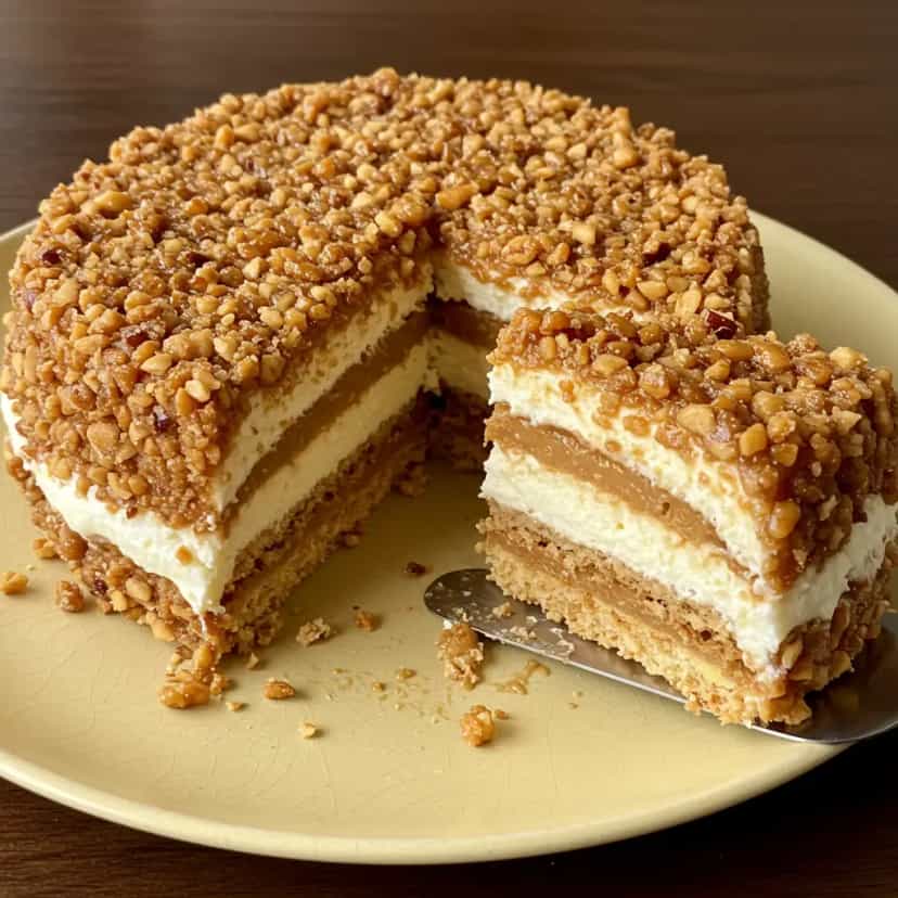 Foto deliciosa de Pavê Crocante de Doce de Leite com Castanha de Cajú pronta para servir - Outras Receitas