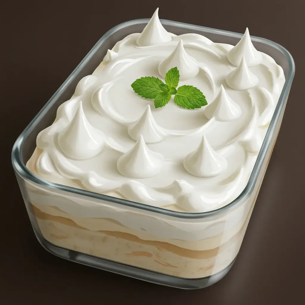 Pavê de abacaxi com cobertura de marshmallow