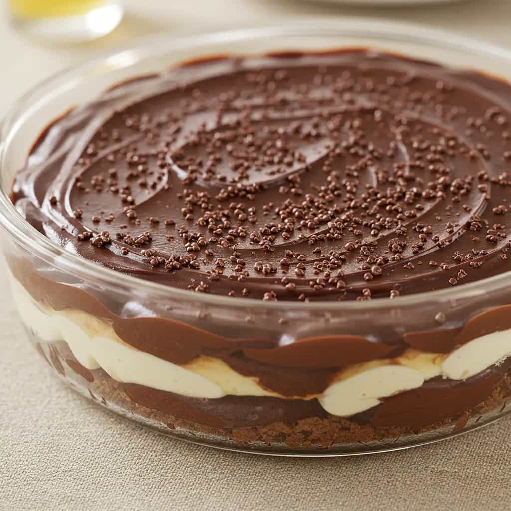 Pavê de Brigadeiro com Creme Branco