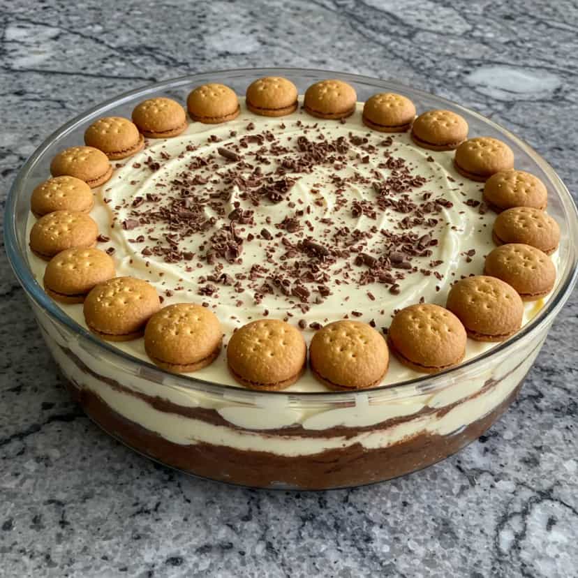 Foto deliciosa de Pavê de Chocolate Cremoso pronta para servir - Pudins & Cremes