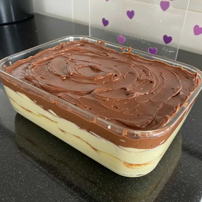 Foto deliciosa de Pavê de Chocolate e Creme pronta para servir - Pudins & Cremes