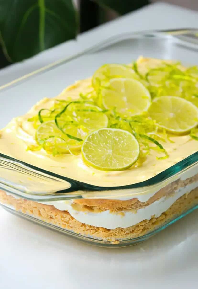 Foto deliciosa de Pavê de Limão pronta para servir - Sem Assar