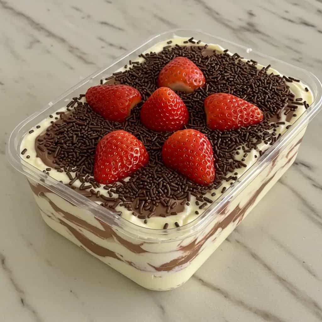 Pavê de Morangos com Chocolate Meio Amargo